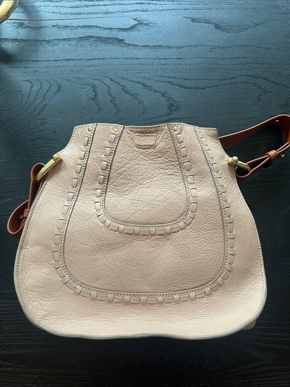 Margot NYC Pebbled Leather Shoulder Bag in Blush-never used
Smoke free home
